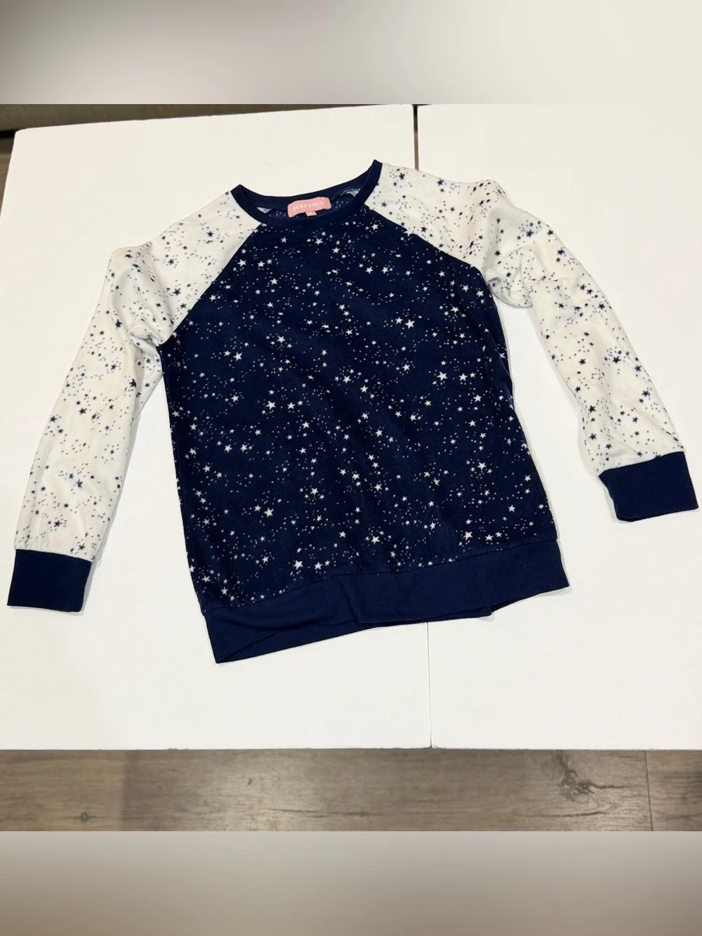 BCBG Girls Navy and White Star Print Raglan Pajama Set